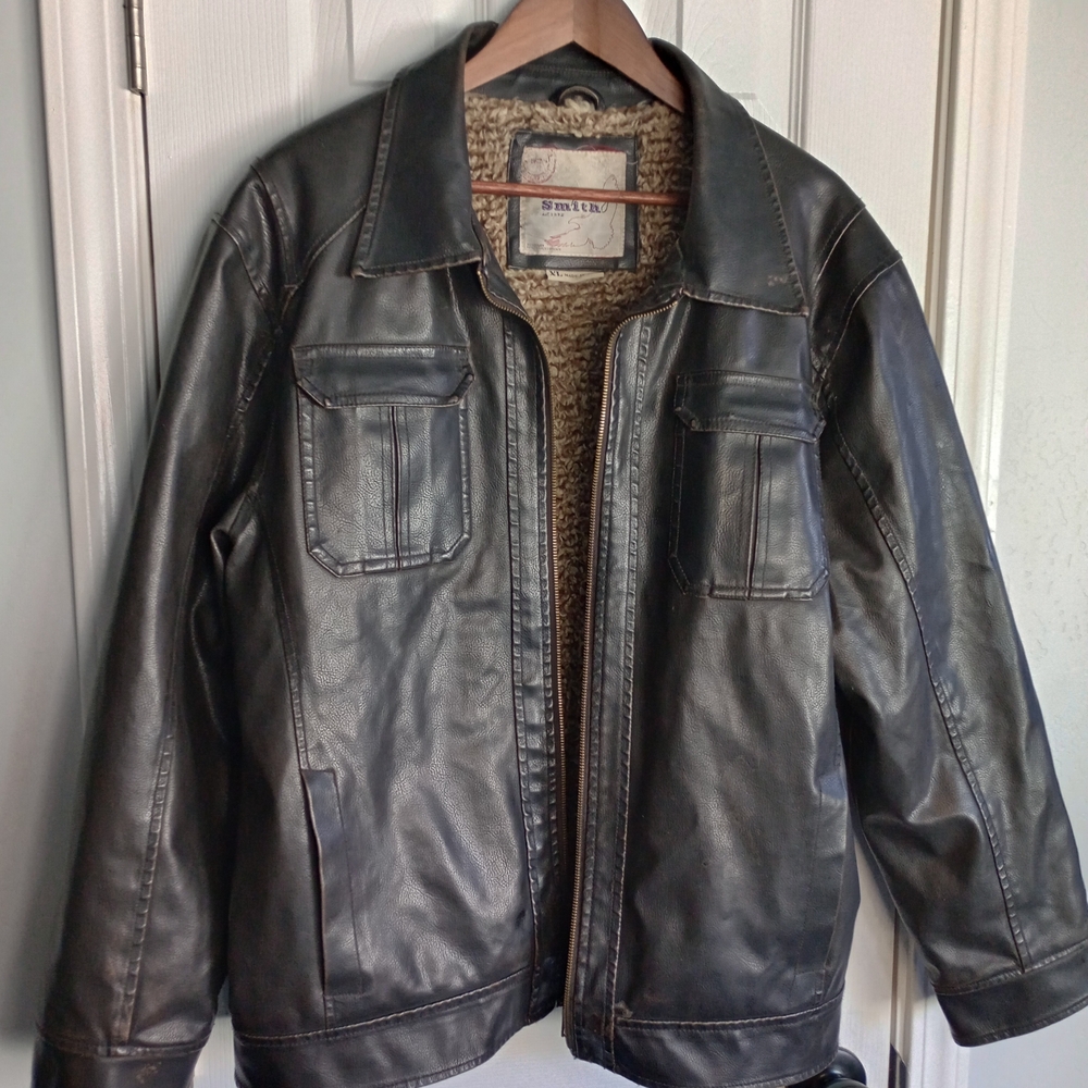 Vintage Men's Brown Leather Jacket